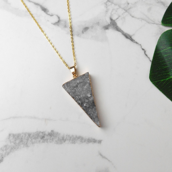 New Gray Druzy Necklace - Picture 7 of 8